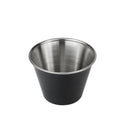 Matte Black Plated Stainless Steel Round Sauce Cups 2.5oz