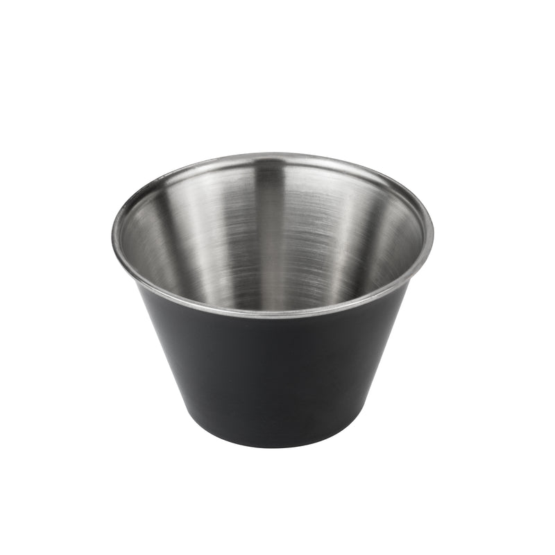 Matte Black Plated Stainless Steel Round Sauce Cups 4oz