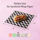 Deli Basket Liner/Paper Sheets Sandwich Wrap Checkered Pattern (Black & White) - Inbulks
