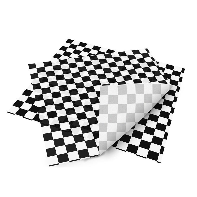 Deli Basket Liner/Paper Sheets Sandwich Wrap Checkered Pattern (Black & White)