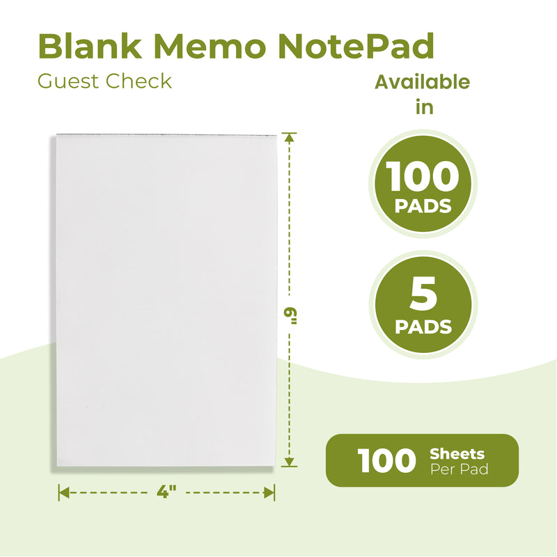 4 x 6” Memo Scratch Pad Server Waitress Waiter Book To Do Grocery List Small Notebook