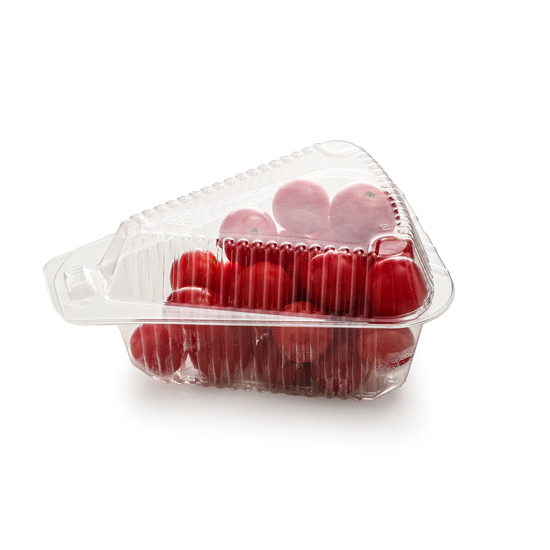 Cake Slice Plastic Containers with Lids - Single 5“ Clear Medium Dome Hinged Lid Cheesecake Container