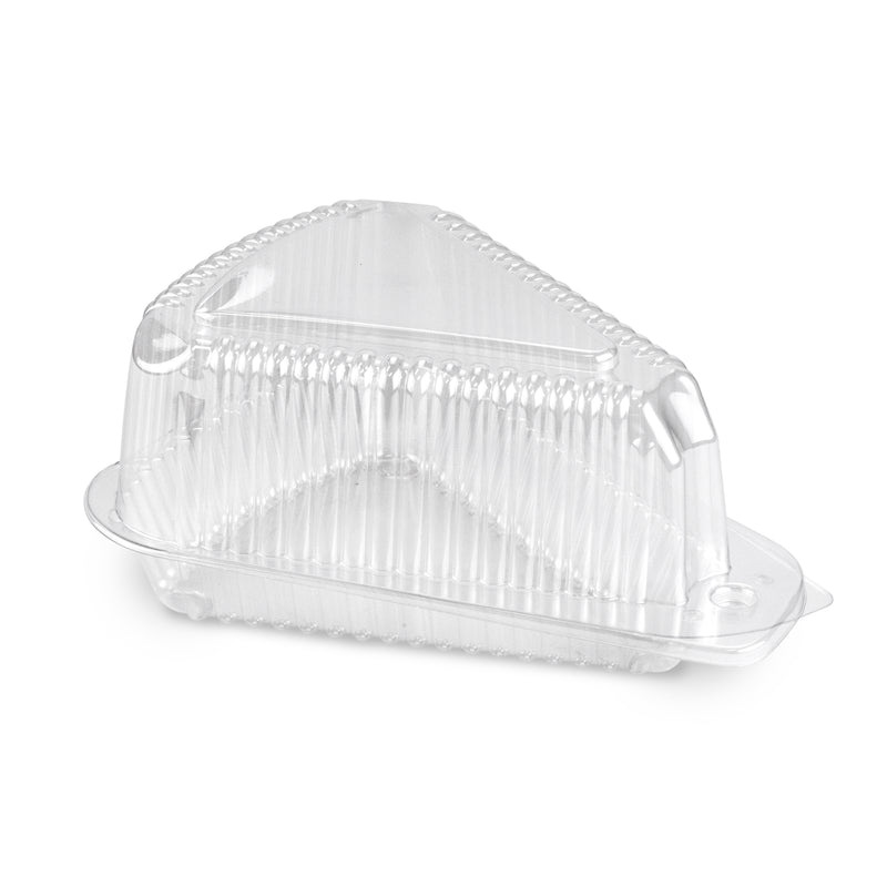 Cake Slice Plastic Containers with Lids - Single 5“ Clear Medium Dome Hinged Lid Cheesecake Container