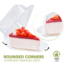 Cake Slice Plastic Containers with Lids - Single 5“ Clear Medium Dome Hinged Lid Cheesecake Container - Inbulks