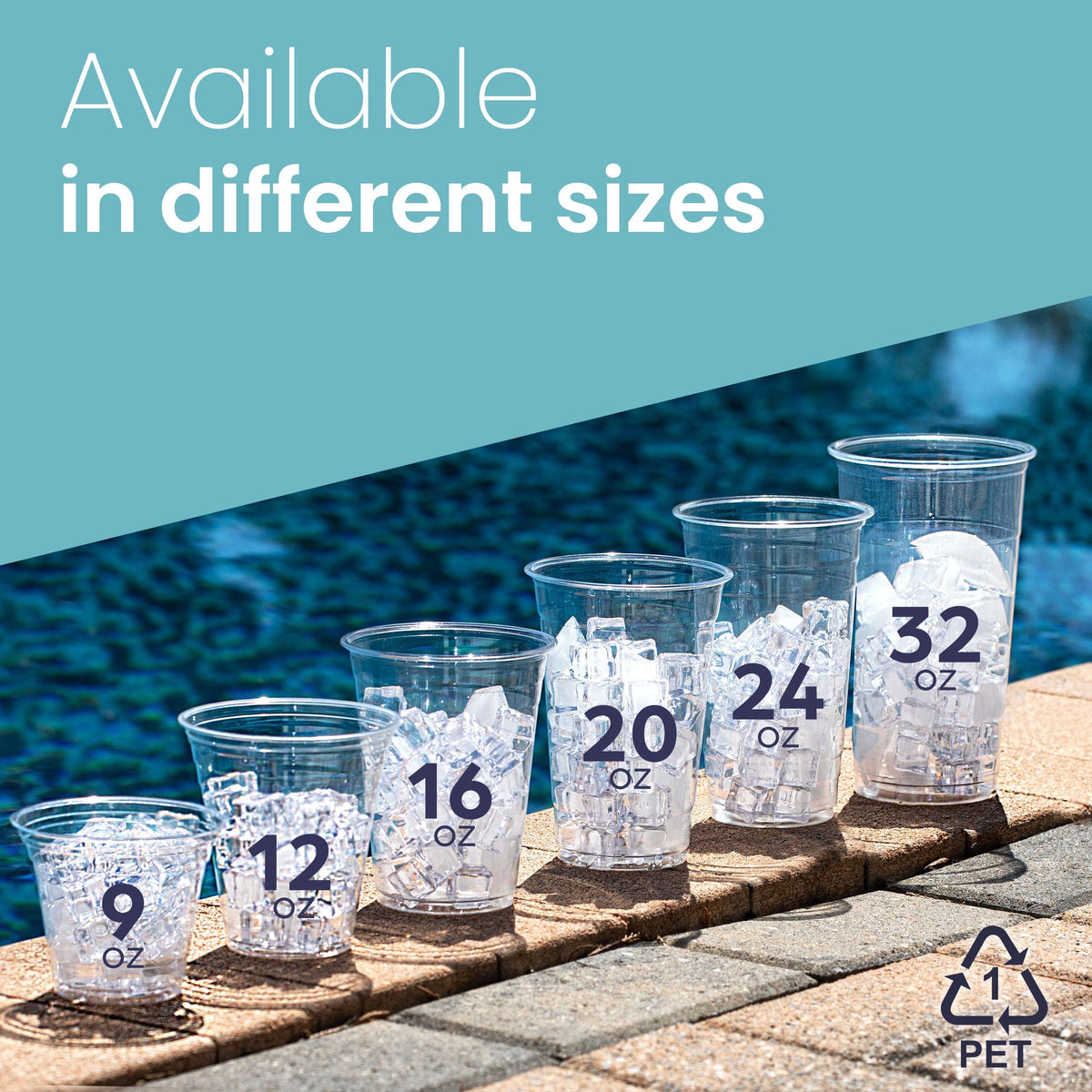1.5 oz cups non disposable 16oz Clear Plastic Cups for Cold Drinks no lids, PET BPA Free