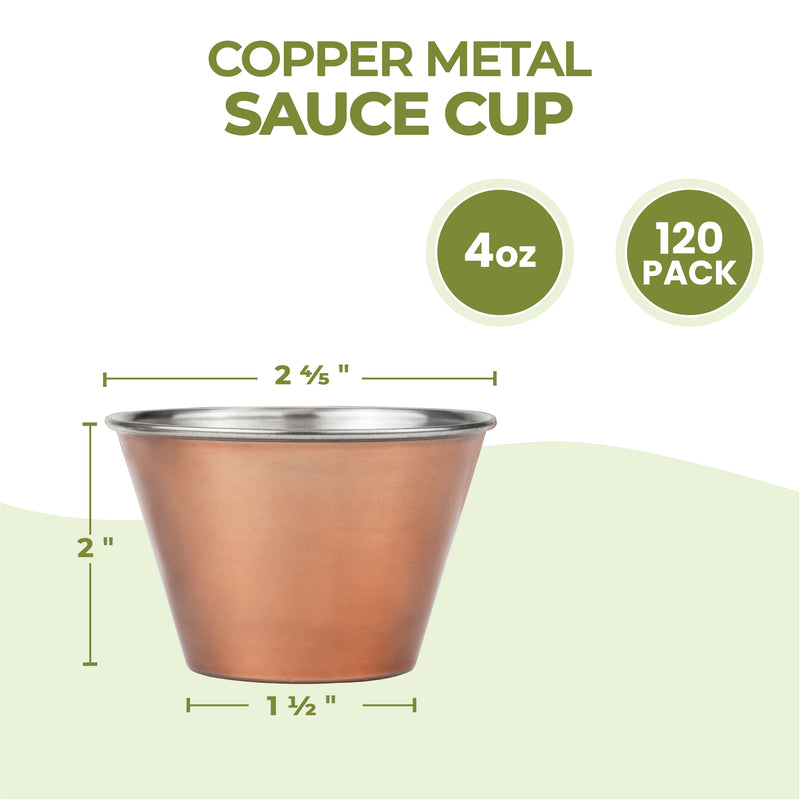 Copper Plated Stainless Steel Round Sauce Cups 4oz