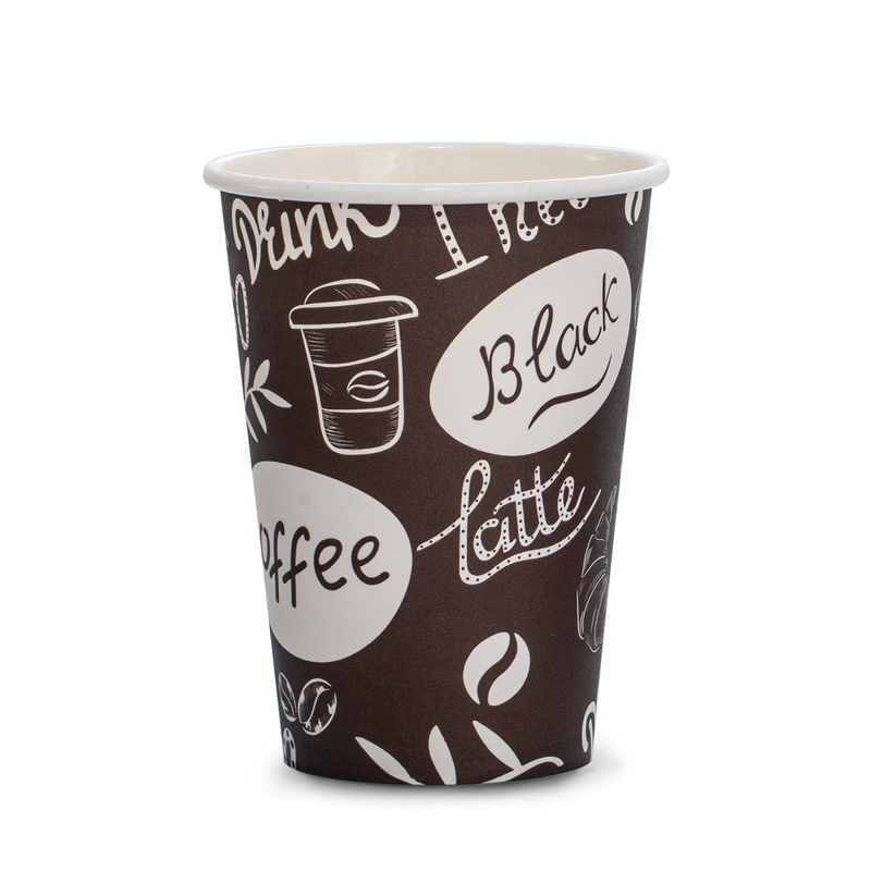 16oz paper design brown white coffee cup