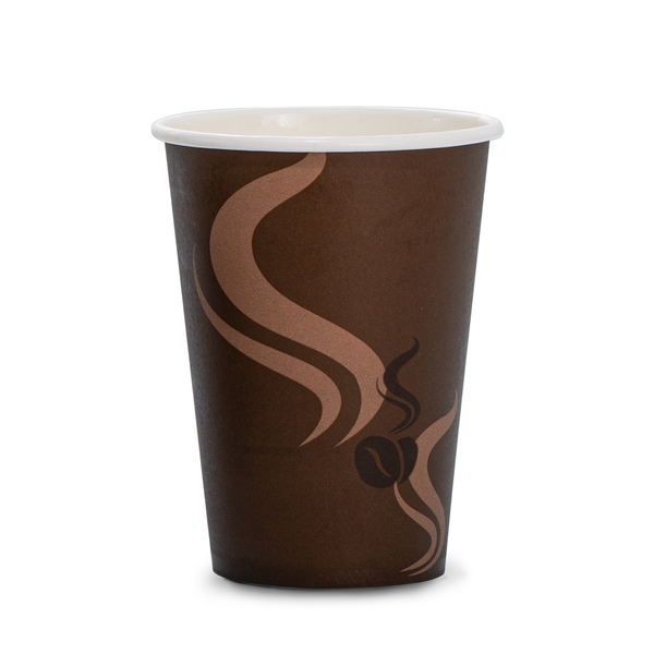 16oz Disposable Paper Cups With Coffee Bean Design - For Hot & Cold Drinks (50-1000 Packs)