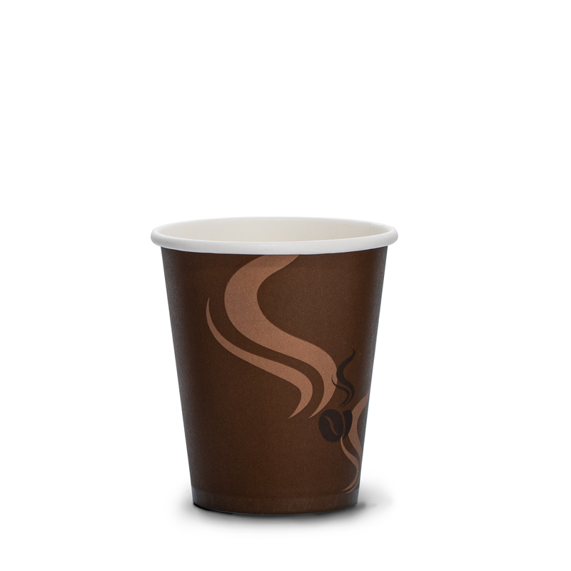 8oz paper design brown coffee cup