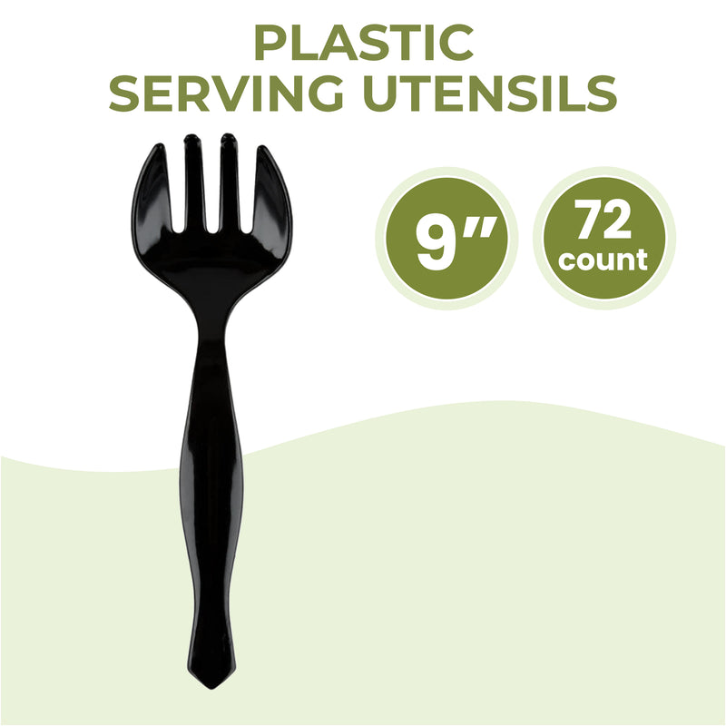 Black Heavy Duty Plastic Serving Fork 8.5''