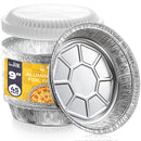 Fit Meal Prep 45 pack 9" Round Aluminum Foil Pans with Clear Dome Lids, Pie Tins Disposable 9 inch with Lids, Take Out Containers, Freezer Oven Safe Aluminum Baking Pans for Storing, Cooking, Storage