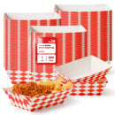 Fit Meal Prep [250 Pack 0.5 lb Paper Food Boats Heavy Duty Disposable Food Trays, Red Check Nacho Tray for Parties Fairs Picnics Carnivals, Holds Ketchup Cheese Sauce Pickles