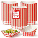 Fit Meal Prep [250 Pack 0.5 lb Paper Food Boats Heavy Duty Disposable Food Trays, Red Check Nacho Tray for Parties Fairs Picnics Carnivals, Holds Ketchup Cheese Sauce Pickles