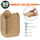 Fit Meal Prep 50 Pack 54 Oz Paper Food Containers to Go Boxes for Food Take Out - Microwaveable & Leakproof