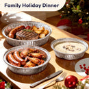 Fit Meal Prep 50 Pack 7” Round Aluminum Foil Pans with Lids, Pie Tins Disposable 7 inch with Lids, Take Out Containers, Freezer Oven Safe Aluminum Baking Pans for Storing, Cooking, Storage, Reheating