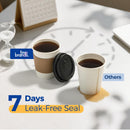 Fit Meal Prep 100 Pack 8 oz Disposable Coffee Cups with Lids and Sleeves –Small To Go Paper Cups, Leak-Proof for 7 Days, BPA-Free – for Kids Hot Chocolate, Espresso, Office, Party