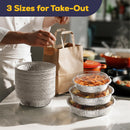 Fit Meal Prep 45 pack 9" Round Aluminum Foil Pans with Clear Dome Lids, Pie Tins Disposable 9 inch with Lids, Take Out Containers, Freezer Oven Safe Aluminum Baking Pans for Storing, Cooking, Storage