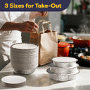 Fit Meal Prep 50 Pack 7” Round Aluminum Foil Pans with Lids, Pie Tins Disposable 7 inch with Lids, Take Out Containers, Freezer Oven Safe Aluminum Baking Pans for Storing, Cooking, Storage, Reheating