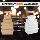 Fit Meal Prep 50 Pack 54 Oz Paper Food Containers to Go Boxes for Food Take Out - Microwaveable & Leakproof
