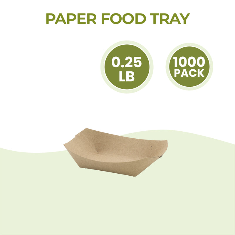 0.25LB Kraft Brown Paper Food Trays / 1000pcs