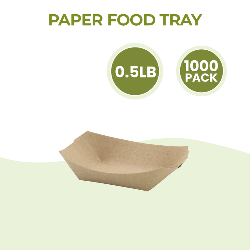 0.5LB Kraft Brown Paper Food Trays / 1000pcs