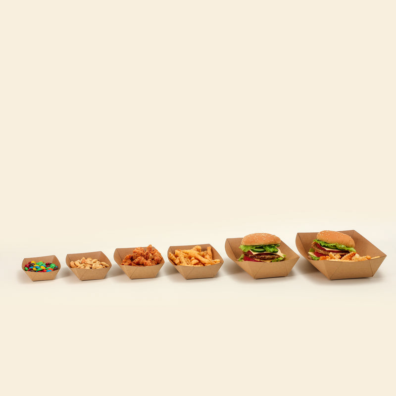 0.5LB Kraft Brown Paper Food Trays