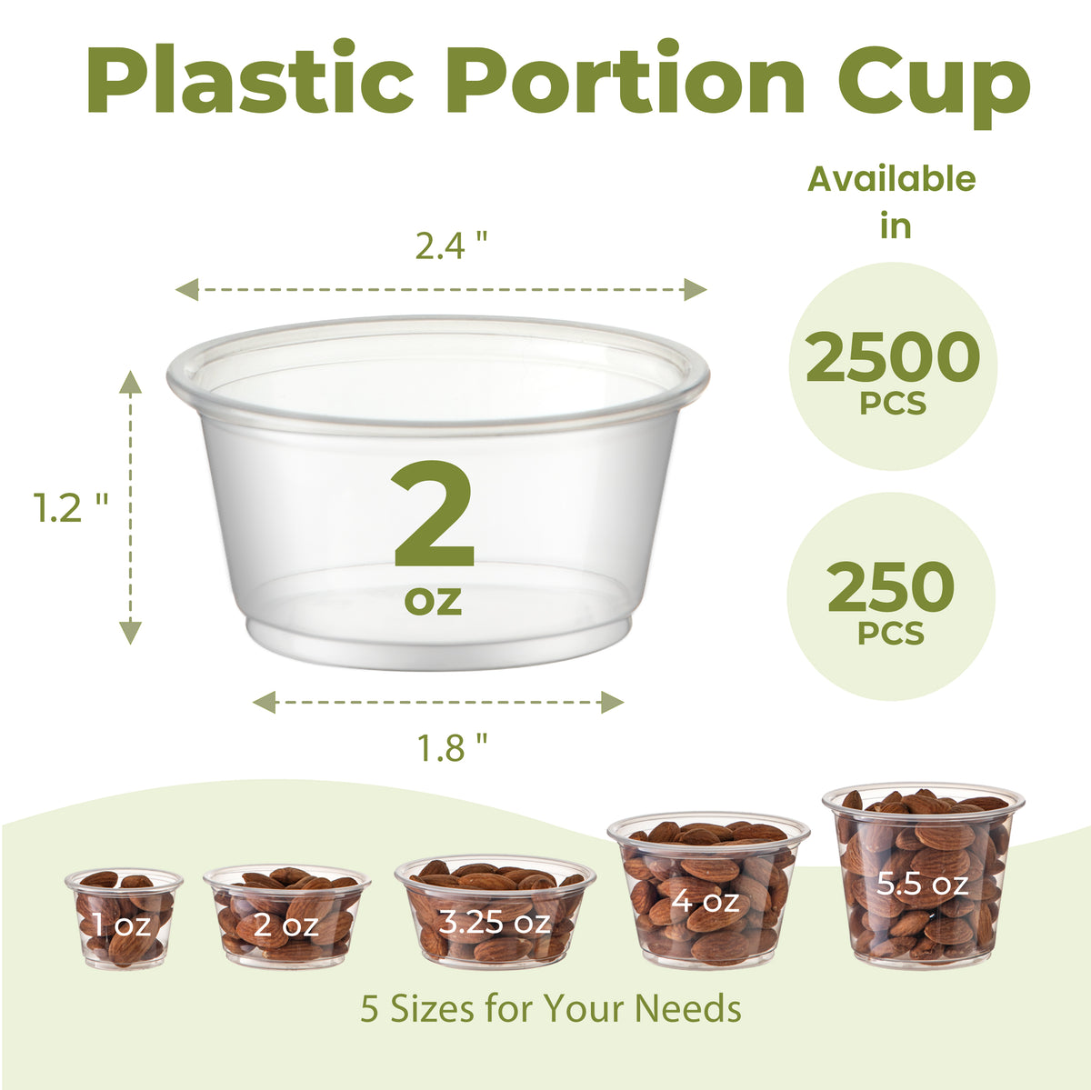 2oz Plastic Portion Cup with no lid, BPA Free