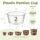 2oz Plastic Portion Cup with no lid, BPA Free - Inbulks