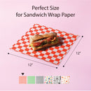 Deli Basket Liner/Paper Sheets Sandwich Wrap Checkered Pattern (Red & White) - Inbulks