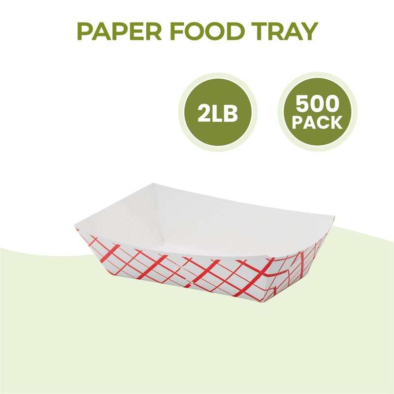 2LB Red Check Paper Food Trays