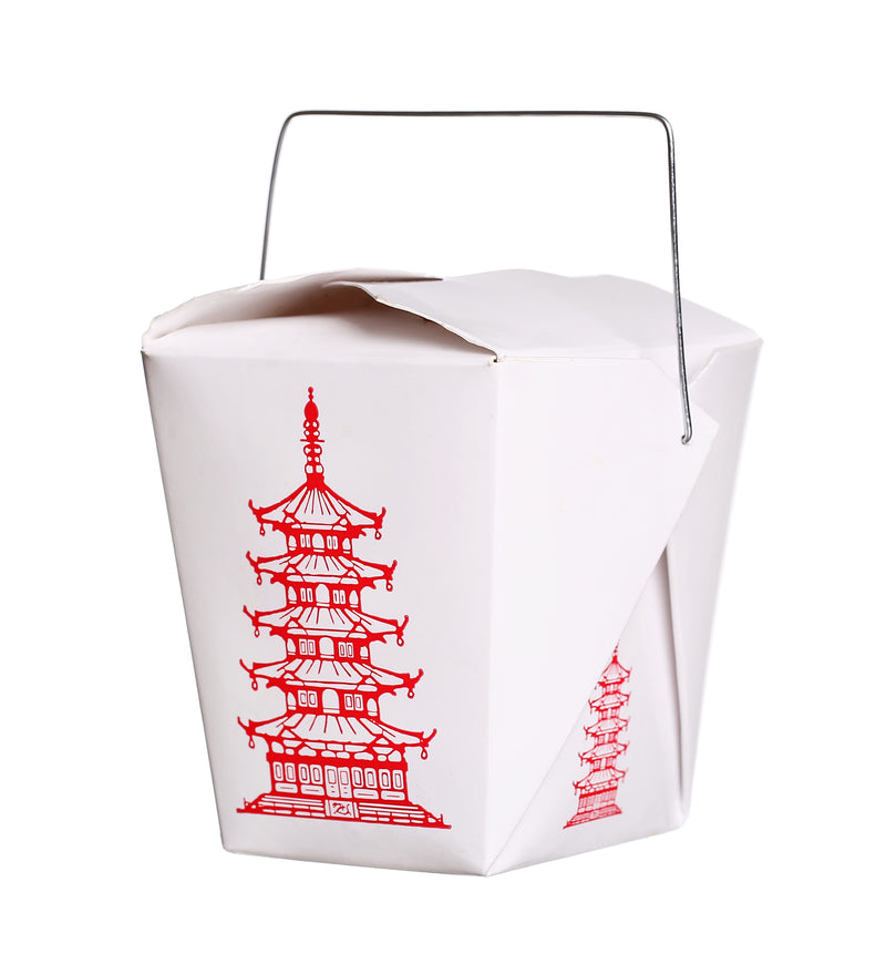 Chinese Take Out Boxes with Wire Handle 16oz 500ct