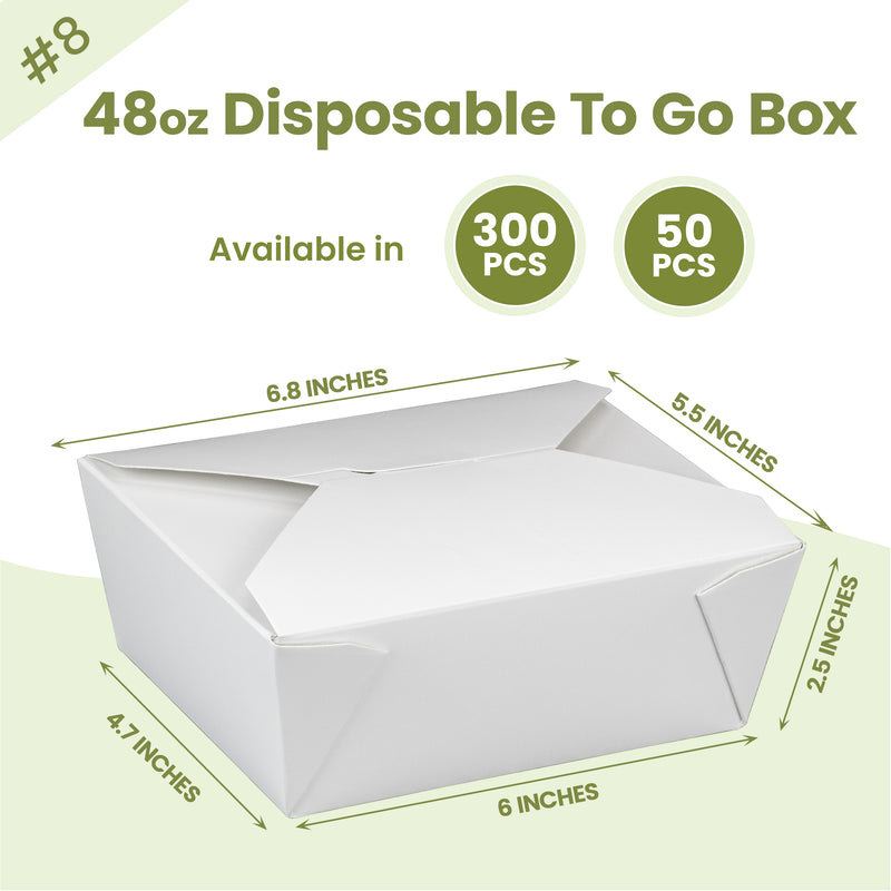 48oz White Paper To Go Bio Box