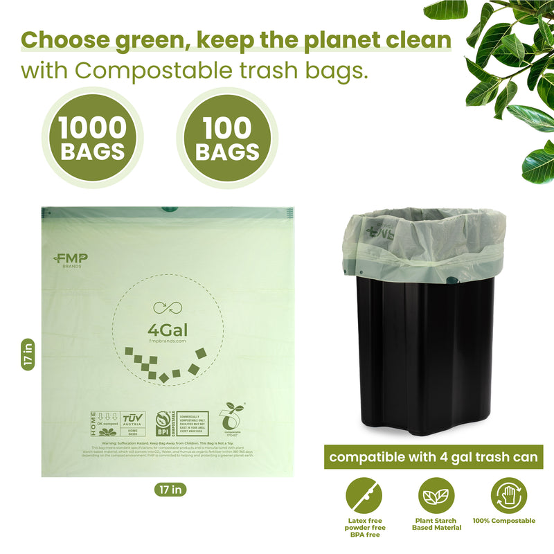 4 Gallon Compostable Trash Bags