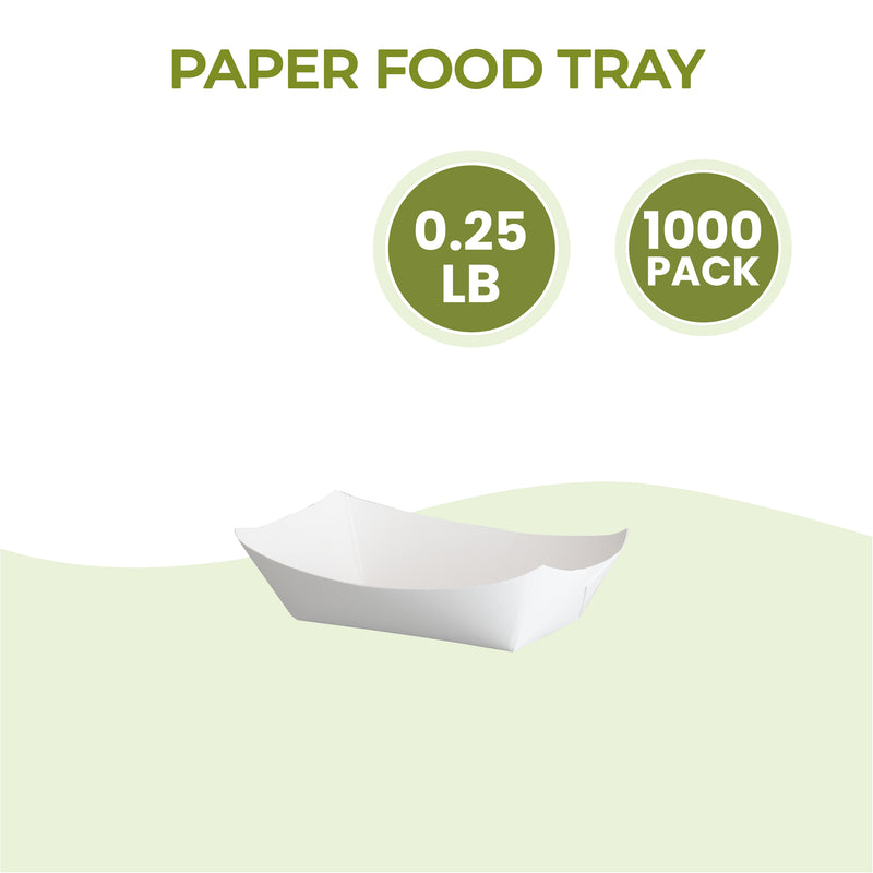 0.25 LB White Paper Food Trays