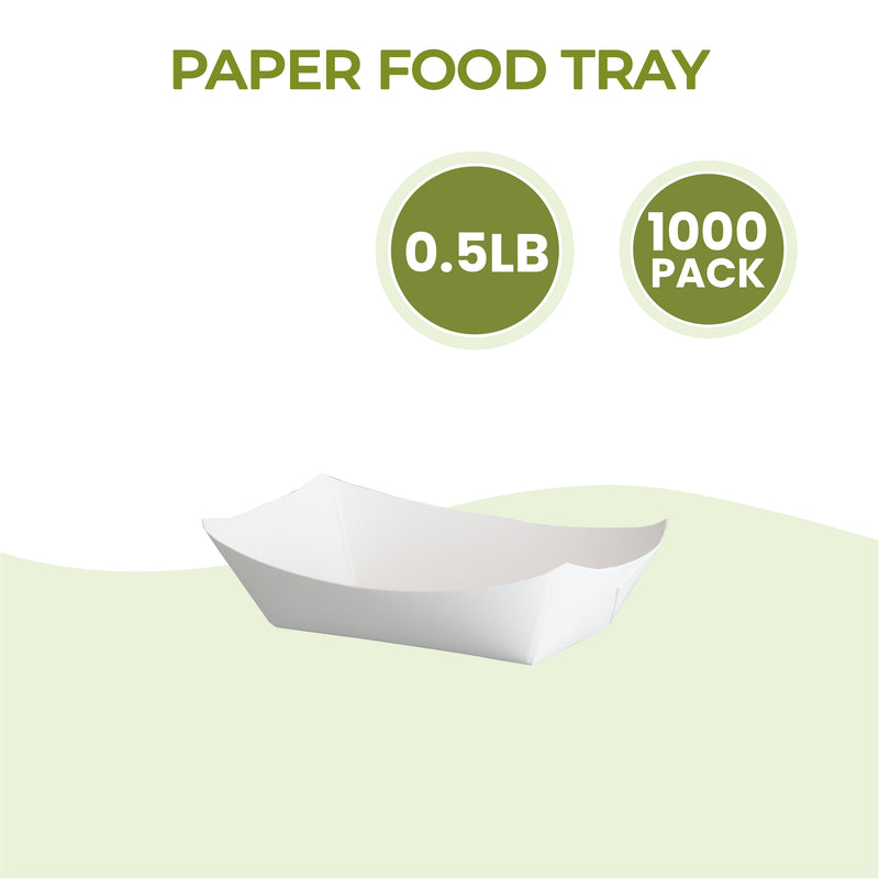 0.5 LB White Paper Food Trays