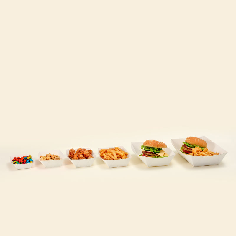 0.25 LB White Paper Food Trays