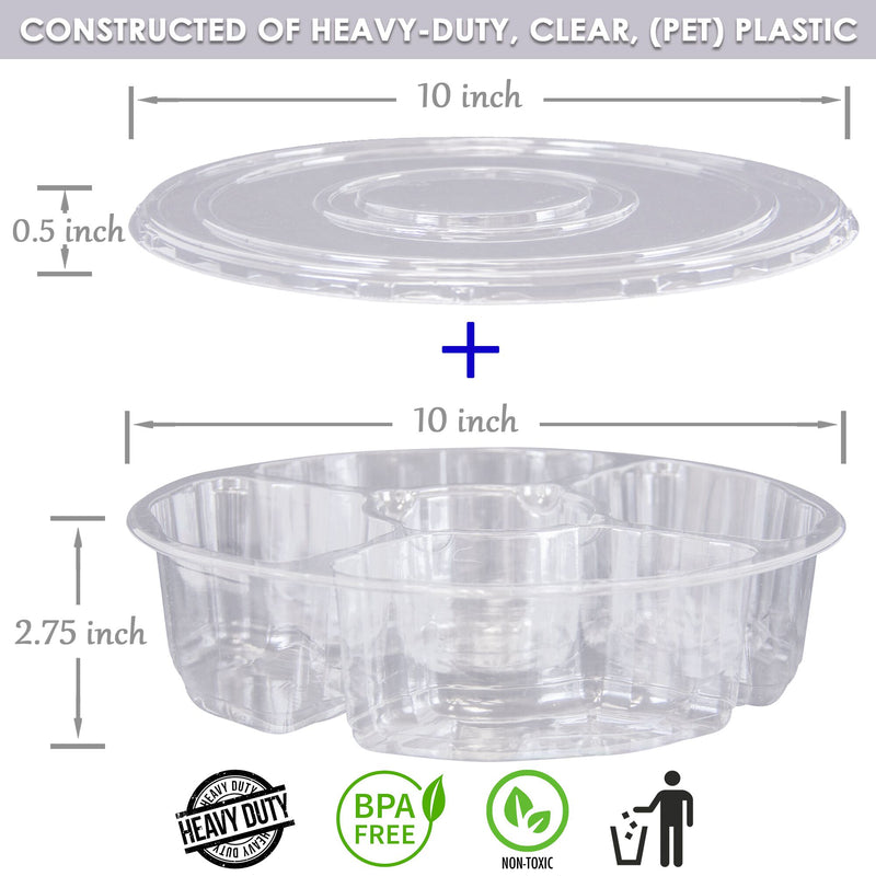 Round Plastic Appetizer Tray with Lid,10 Inch