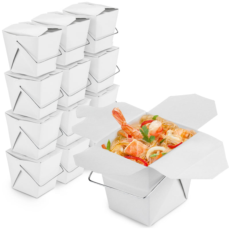 White Chinese wire handle Take-out Food Container - Inbulks