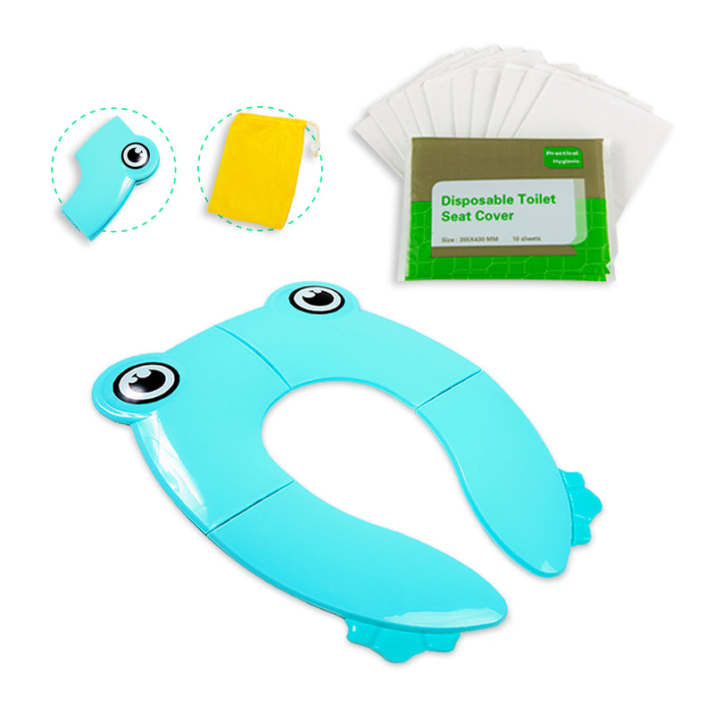 Foldable Potty Seat with 10 Disposable Paper Toilet Covers - Inbulks