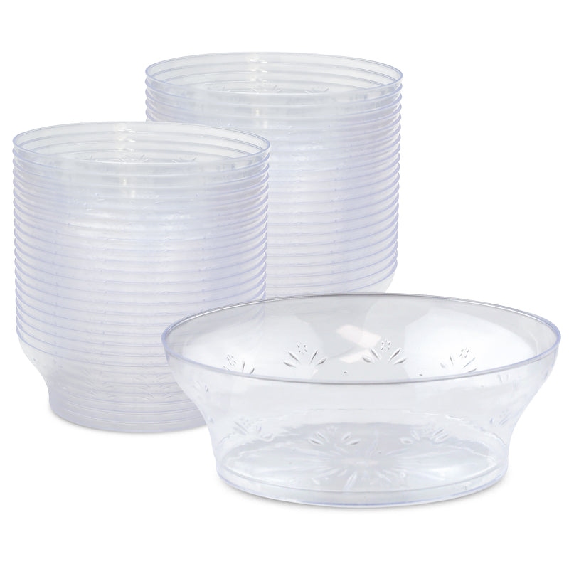 Clear Plastic Bowls Hard Plastic Ice Cream Cups, Small Serving Bowl - 6 oz / 240 Pack