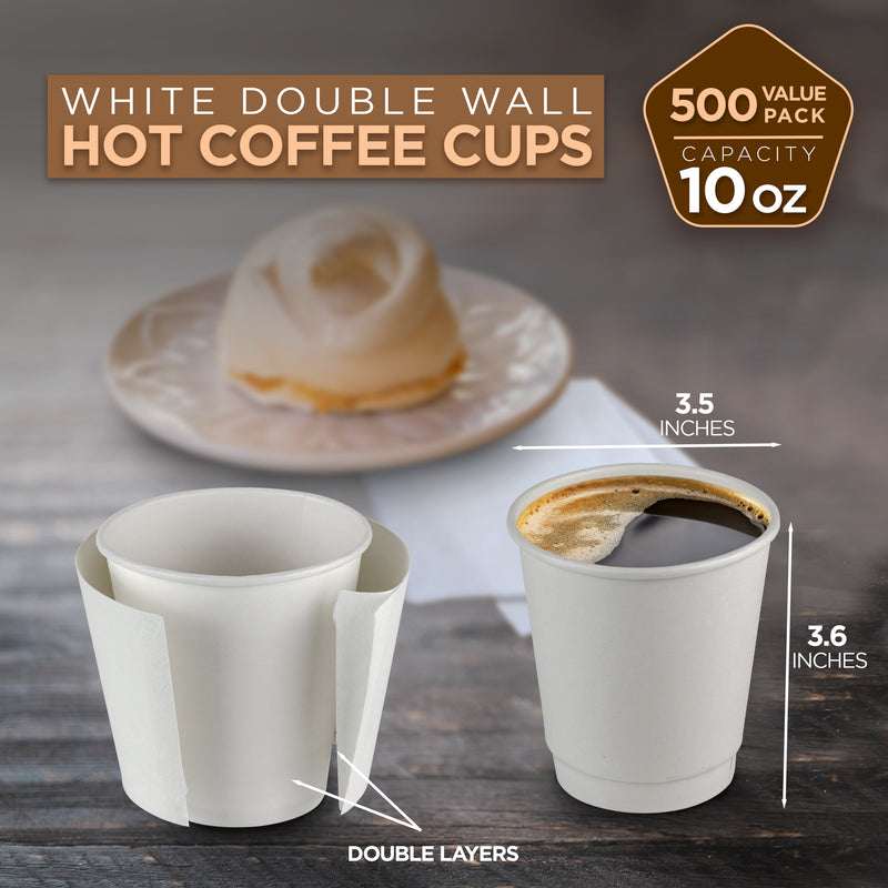 Disposable Coffee Cups - White Double Wall Insulated To Go Coffee Cups - Inbulks