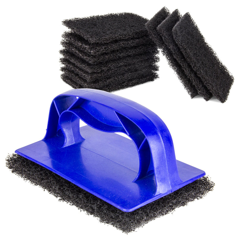 Grill Cleaner Pads and Holder (10 pads + 1 holder) - Inbulks