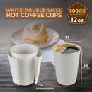 Disposable Coffee Cups - White Double Wall Insulated To Go Coffee Cups - Inbulks