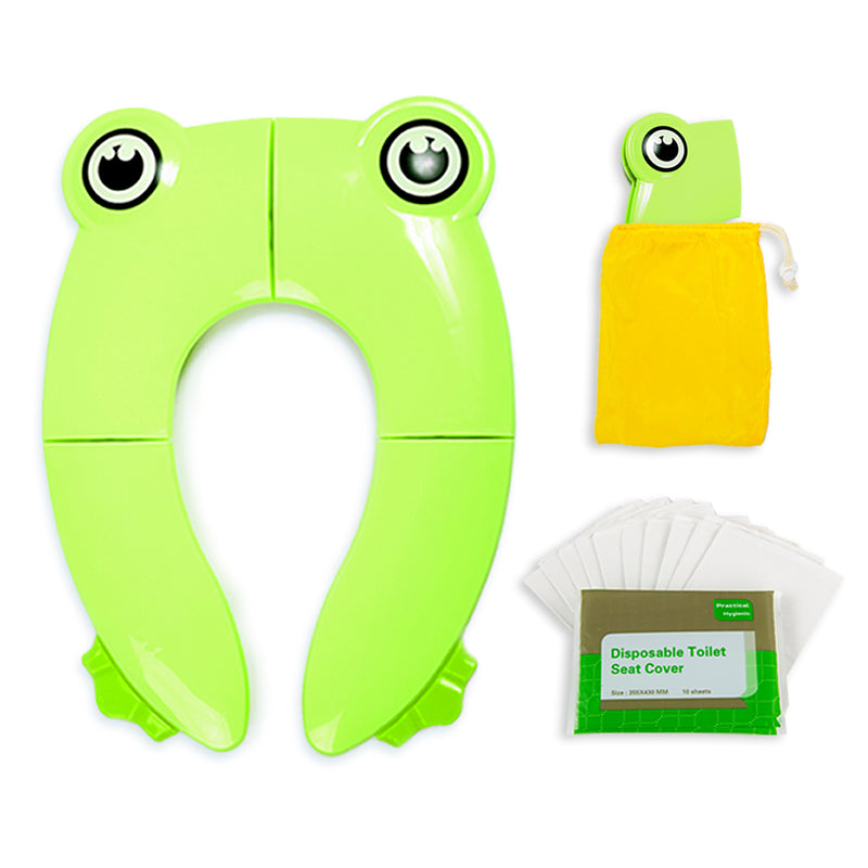 Foldable Potty Seat with 10 Disposable Paper Toilet Covers - Inbulks