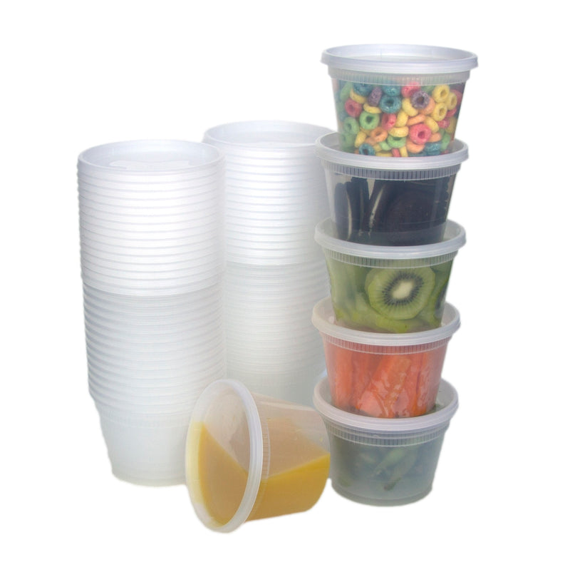 Round Plastic Deli Cups with Lids, Leak Proof - Inbulks