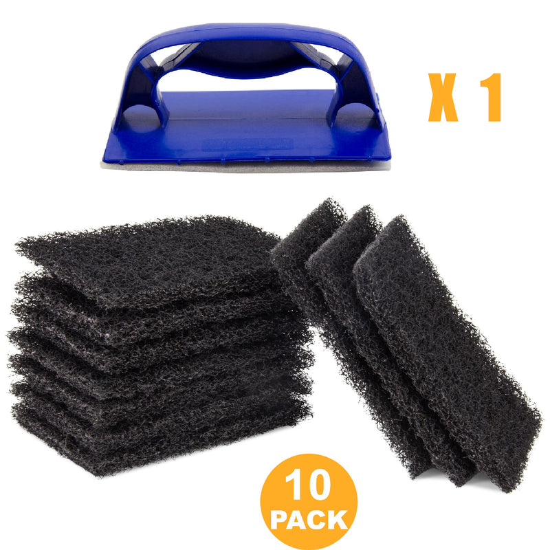 Grill Cleaner Pads and Holder (10 pads + 1 holder) - Inbulks