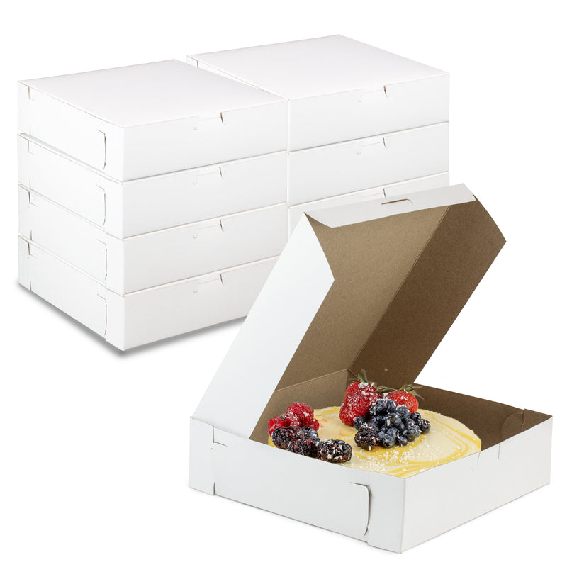 Pastry Boxes White Bakery Box for Cookies, Compostable Kraft Paper - Inbulks