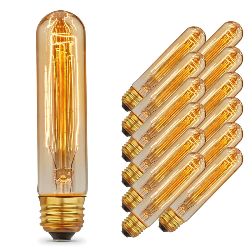 Vintage Edison Bulbs with Steeple Hairpin Filament, Tubular - Inbulks