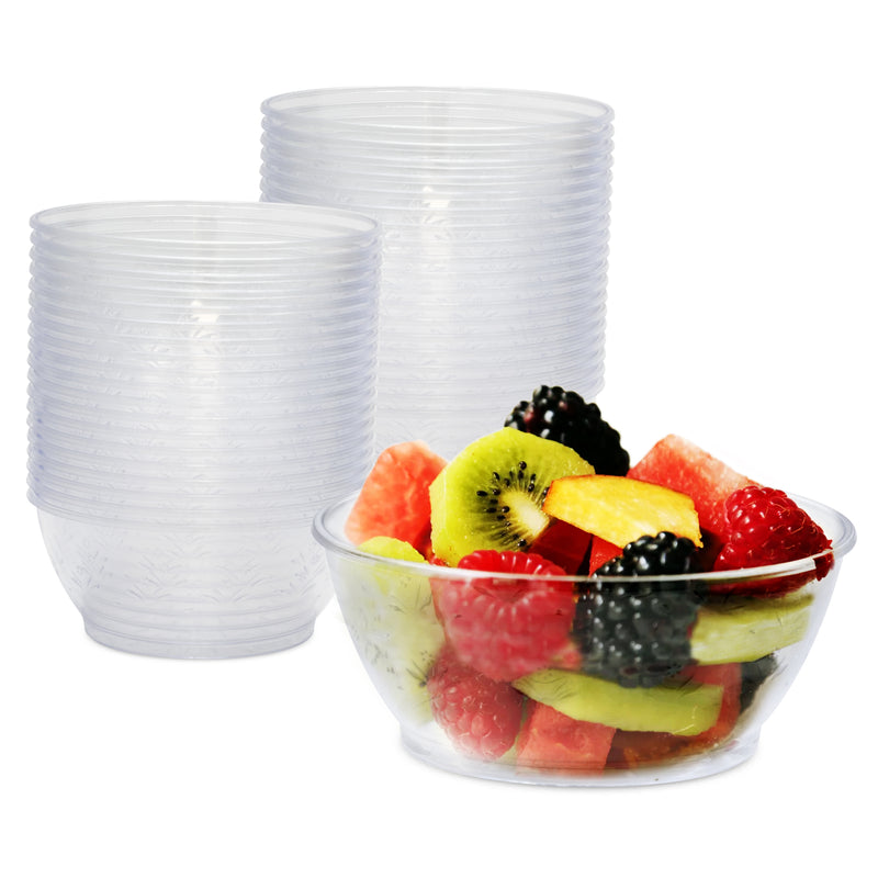 10 Pack Clear Flared Hard Plastic Small Fruit Bowls, 5Oz Disposable Ice  Cream Yogurt Bowls