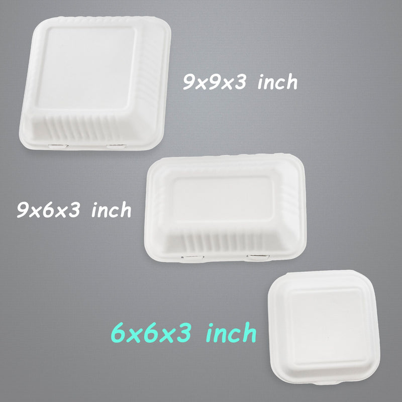 Clamshell Food Containers with 1 Compartment - Inbulks